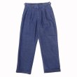 画像1: RICCARDO METHA (リカルドメッサ) 2TUCK BELTLESS TROUSERS デニム ウォッシュ (1)