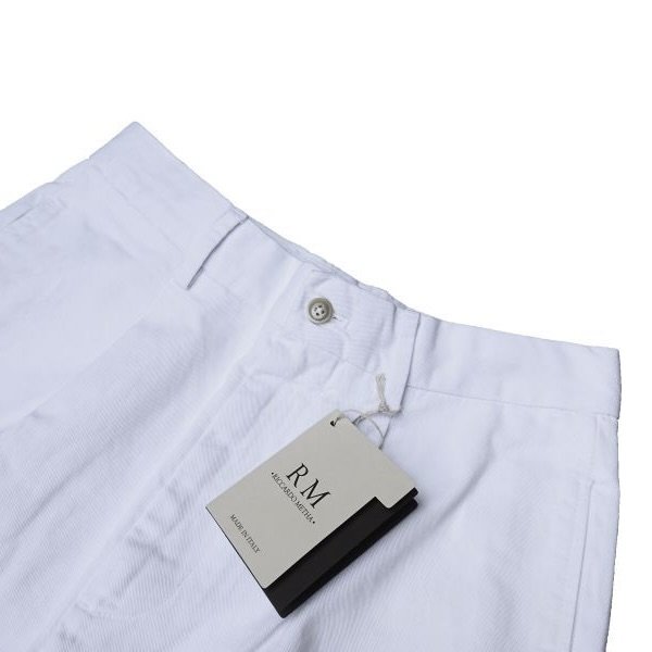 画像4: RICCARDO METHA (リカルドメッサ) 1TUCK WIDE PANTS DRAGON TWILL ホワイト (4)