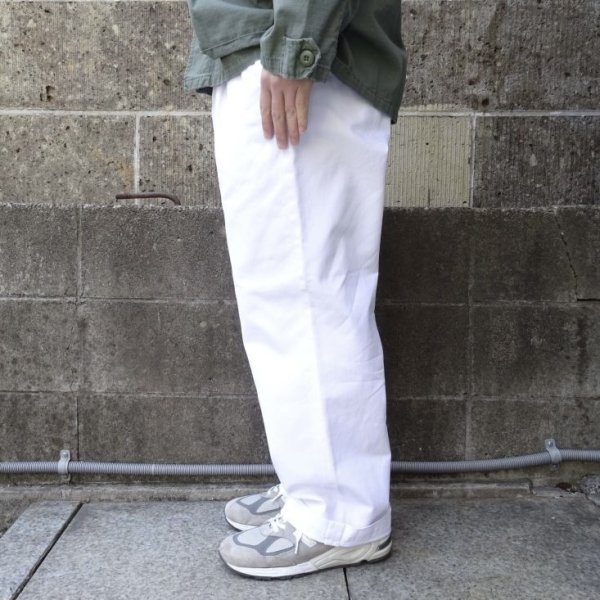 画像7: RICCARDO METHA (リカルドメッサ) 1TUCK WIDE PANTS DRAGON TWILL ホワイト (7)