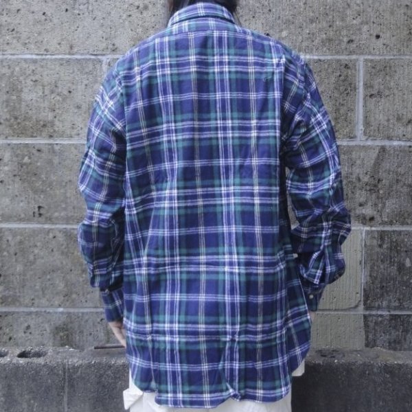画像7: Deadstock 90's CLEVE (クリーブ) ライトフランネルシャツ B PLAID (7)