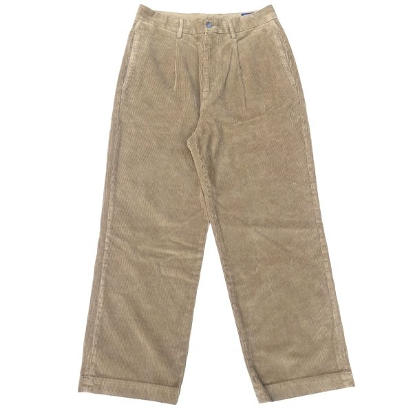画像1: RICCARDO METHA (リカルドメッサ) 1TUCK WIDE PANTS CORDUROY カーキ (1)
