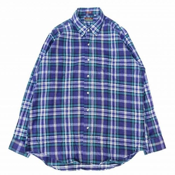 画像1: Deadstock 90's CLEVE (クリーブ) ライトフランネルシャツ B PLAID (1)