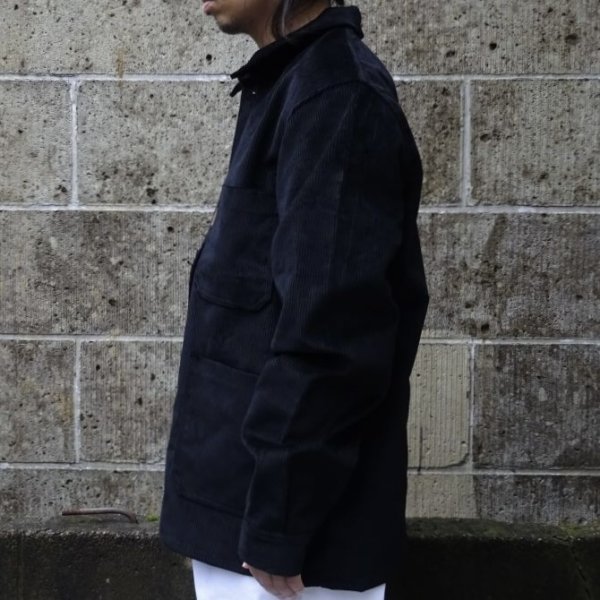 画像7: Le LABOUREUR (ルラブルール) VESTON VELOURS コーデュロイ ブラック (7)