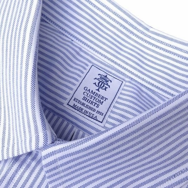 画像3: GAMBERT SHIRT (ギャンバートシャツ) B/D SHIRT OX STRIPE ネイビーストライプ (3)