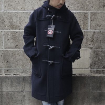 画像1: INVERTERE (インバーティア) NEWTON ABBOT LONG DUFFLE COAT ネイビー