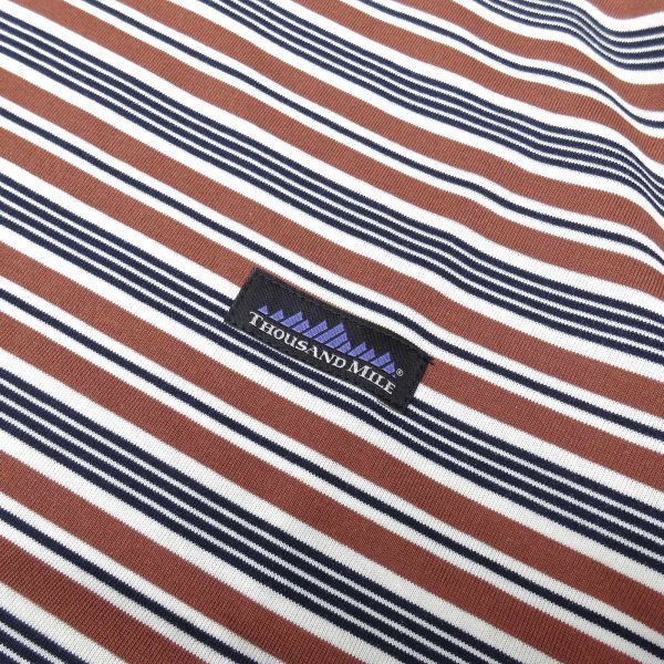 画像4: THOUSAND MILE (サウザンドマイル) SHORT SLEEVE T-SHIRT BORDER ブラウンボーダー (4)