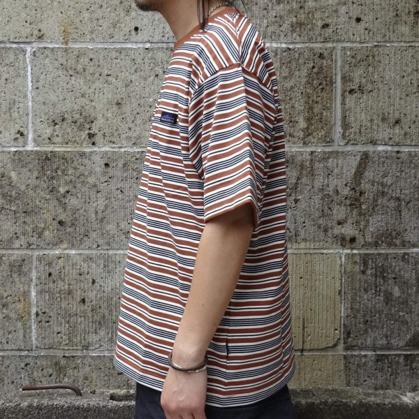 画像7: THOUSAND MILE (サウザンドマイル) SHORT SLEEVE T-SHIRT BORDER ブラウンボーダー (7)