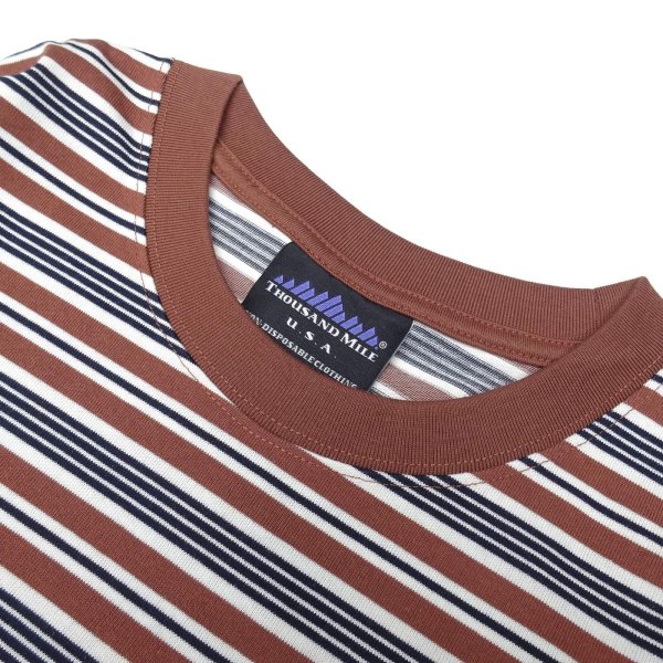 画像3: THOUSAND MILE (サウザンドマイル) SHORT SLEEVE T-SHIRT BORDER ブラウンボーダー (3)