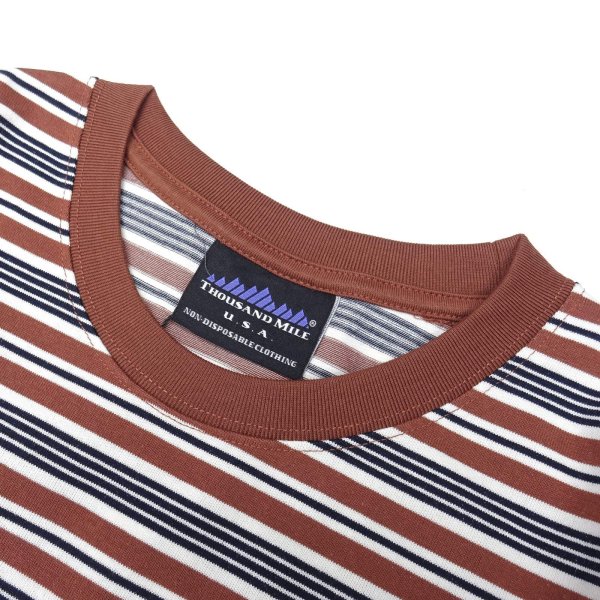 画像3: THOUSAND MILE (サウザンドマイル) LONG SLEEVE T-SHIRT BORDER ブラウンボーダー (3)