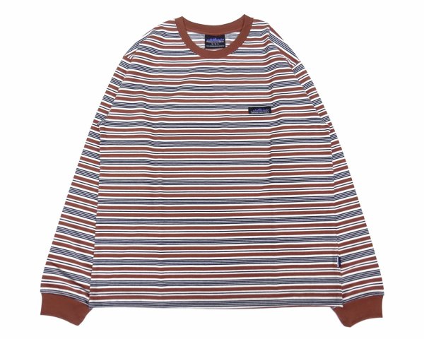 画像1: THOUSAND MILE (サウザンドマイル) LONG SLEEVE T-SHIRT BORDER ブラウンボーダー (1)