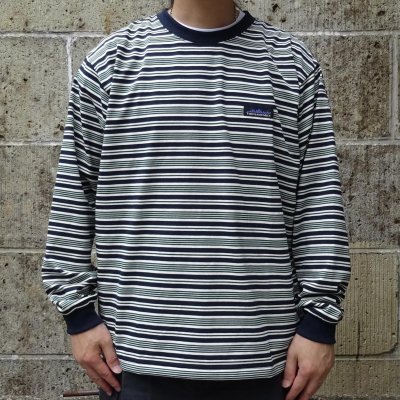 画像1: THOUSAND MILE (サウザンドマイル) LONG SLEEVE T-SHIRT BORDER グリーンボーダー