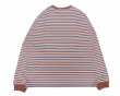 画像2: THOUSAND MILE (サウザンドマイル) LONG SLEEVE T-SHIRT BORDER ブラウンボーダー (2)