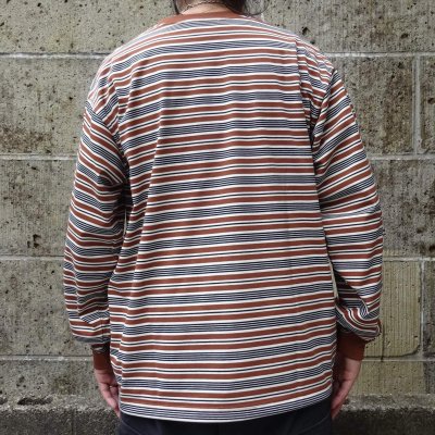 画像3: THOUSAND MILE (サウザンドマイル) LONG SLEEVE T-SHIRT BORDER ブラウンボーダー