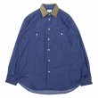 画像1: SERO (セロ) LONG SLEEVE DOUBLE POCKET SHIRT DENIM&CORDUROY インディゴ (1)