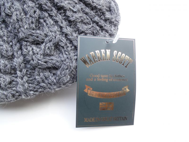 WARREN SCOTT イギリス製 ケーブル ニット帽 wool