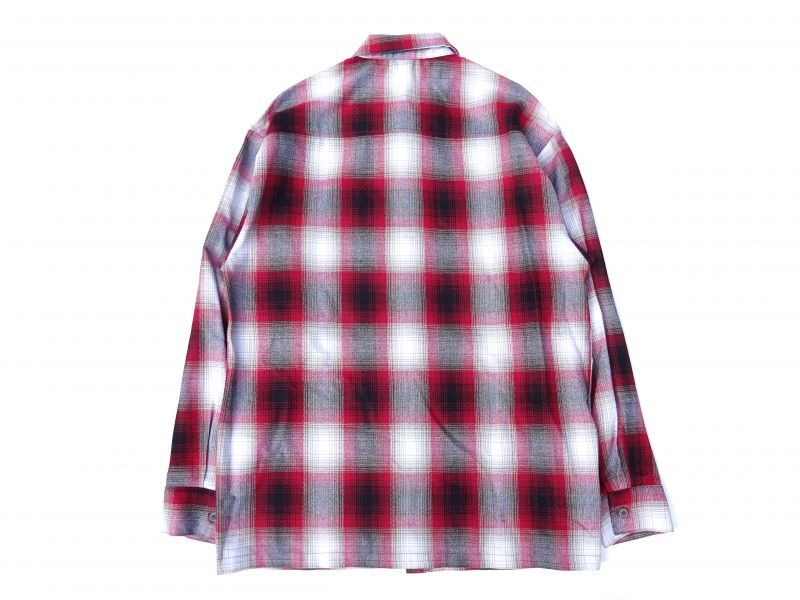 CalTop (キャルトップ) OMBRE CHECK L/S SHIRTS レッド/ホワイト 通販