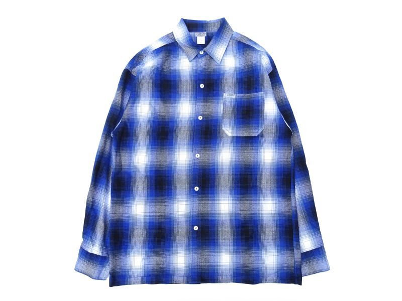 CalTop (キャルトップ) OMBRE CHECK L/S SHIRTS ロイヤル/ホワイト