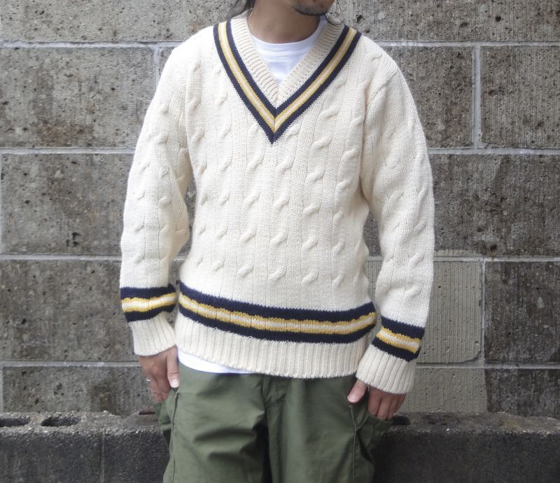 DULYN KNITWEAR (デュリンニットウェア) CRIKET P/O SWEATER アラン/ネイビー/ゴールド 通販 | REGULAR  (レギュラー仙台)